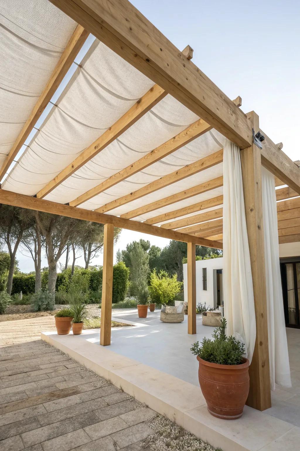 Embrace natural elegance with a minimalist patio cover, perfect for shading your plants and enjoying the outdoors in style.
