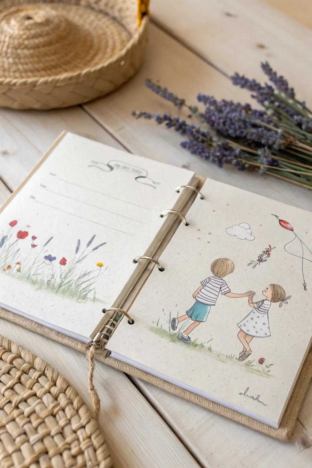 Capture precious memories with a beautifully minimalist preschool memory book.