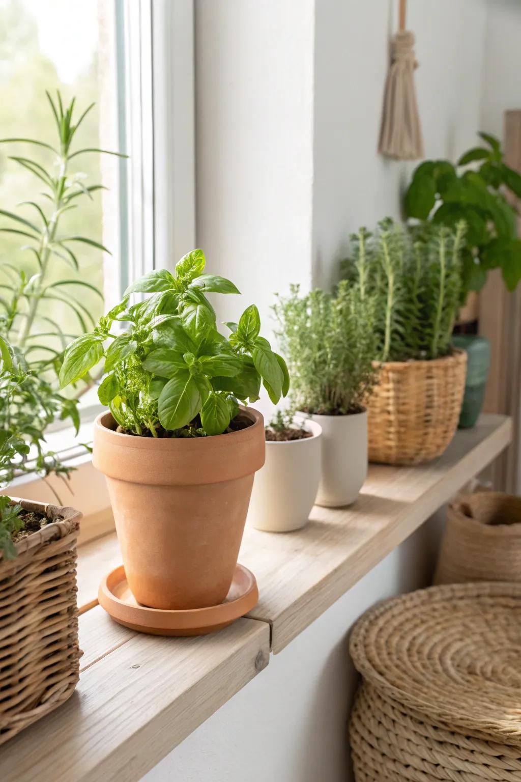 Fresh herbs at your fingertips: the perfect blend of style and functionality for your kitchen.