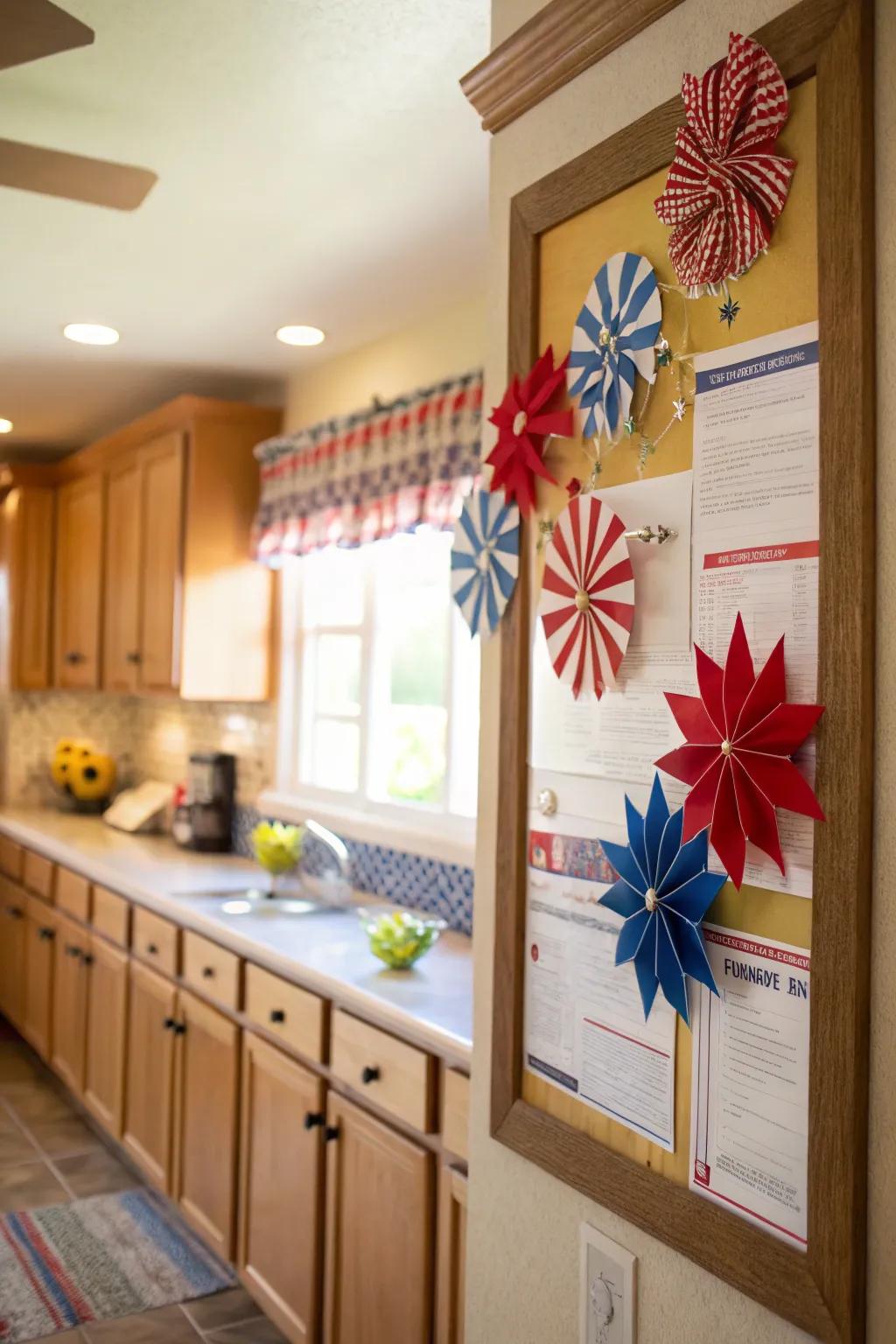 Patriotic pinwheels bring a dynamic element to your decor.