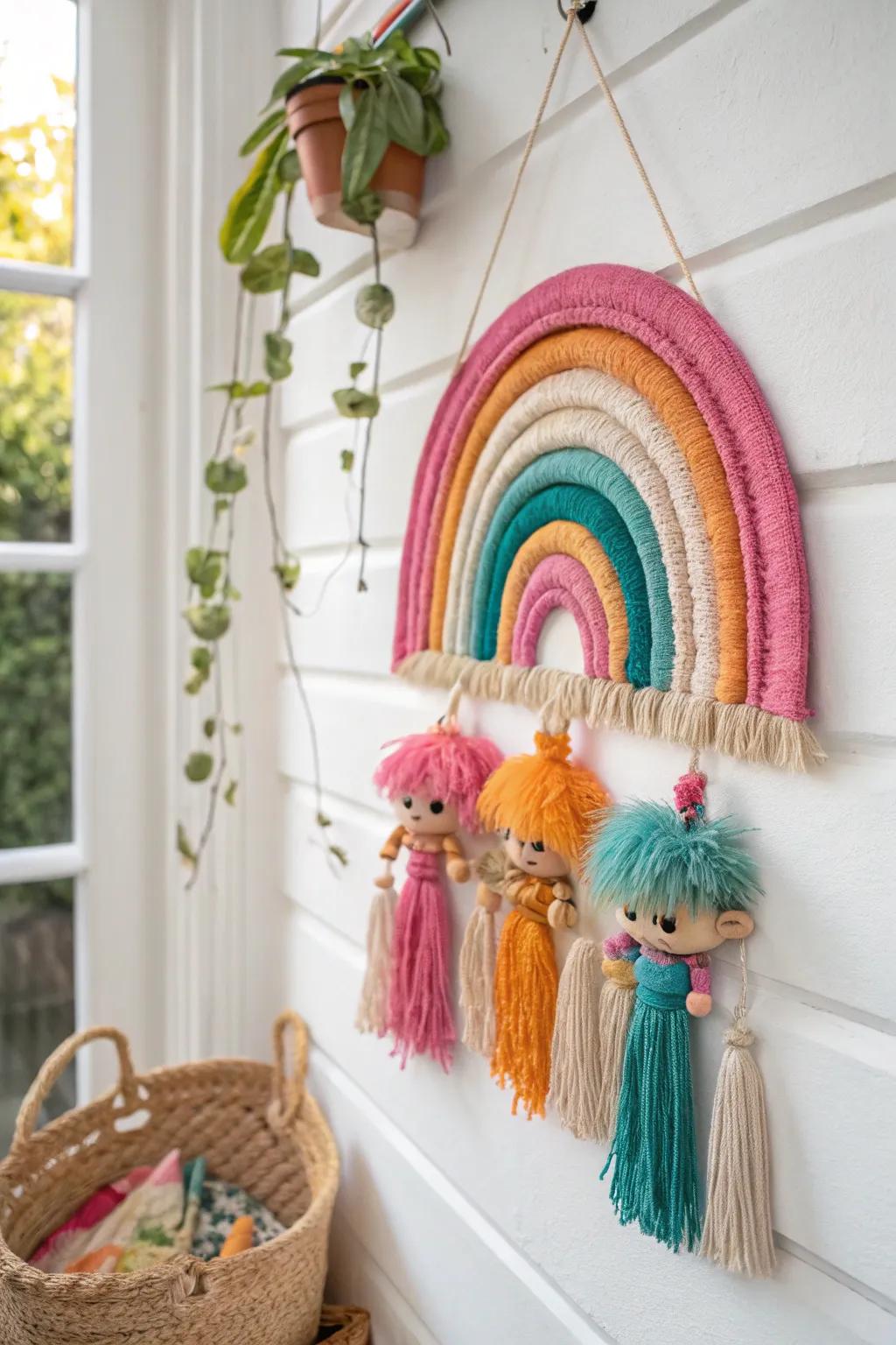 Add a splash of retro charm to your space with vibrant wall hangings that inspire joy and creativity.