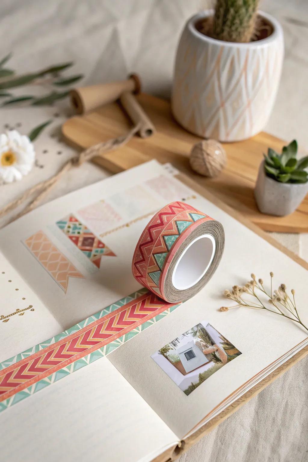 Elevate your scrapbook borders with the playful charm of washi tape!