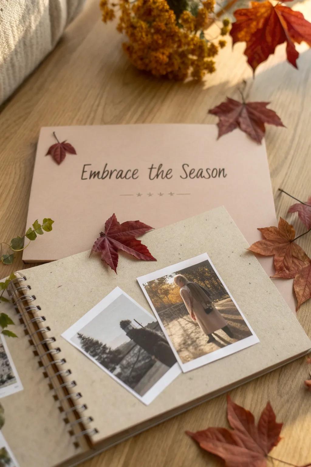 Capture the essence of the season with a beautifully themed scrapbook layout. 🍂✨