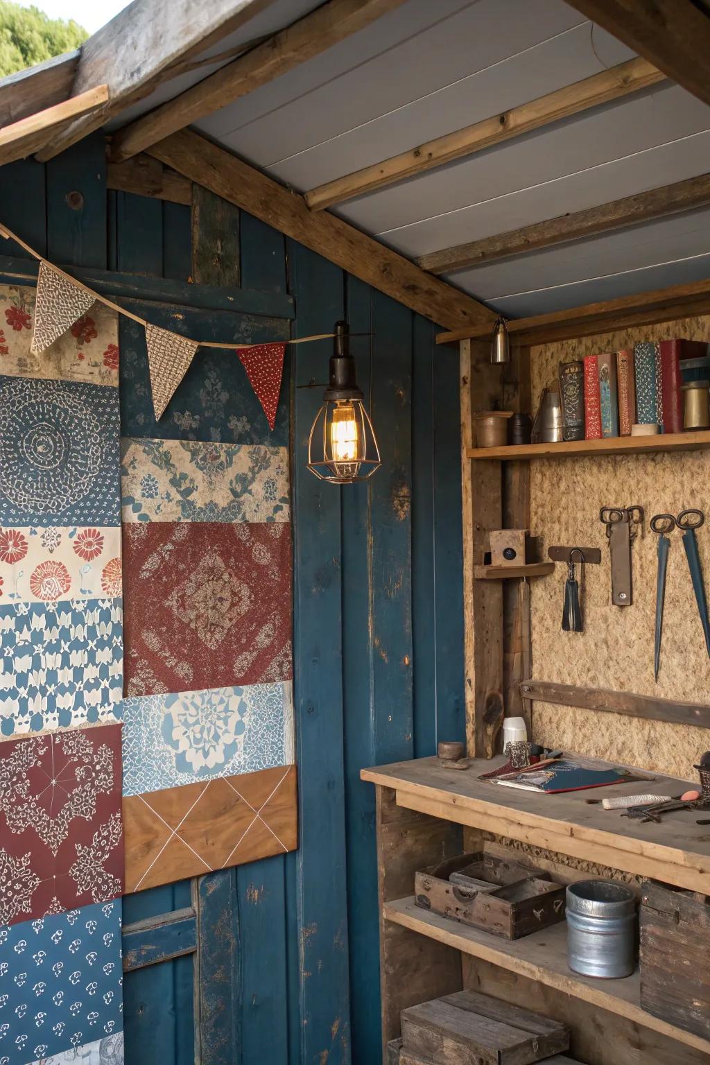 Transform your shed into a stylish man cave with a budget-friendly feature wall that showcases your creativity and craftsmanship.