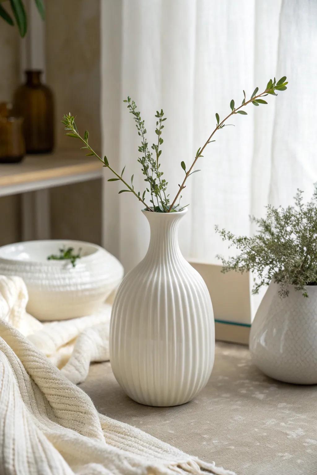 Embrace simplicity and elegance with this modern minimalist vase, a perfect blend of craftsmanship and natural beauty.