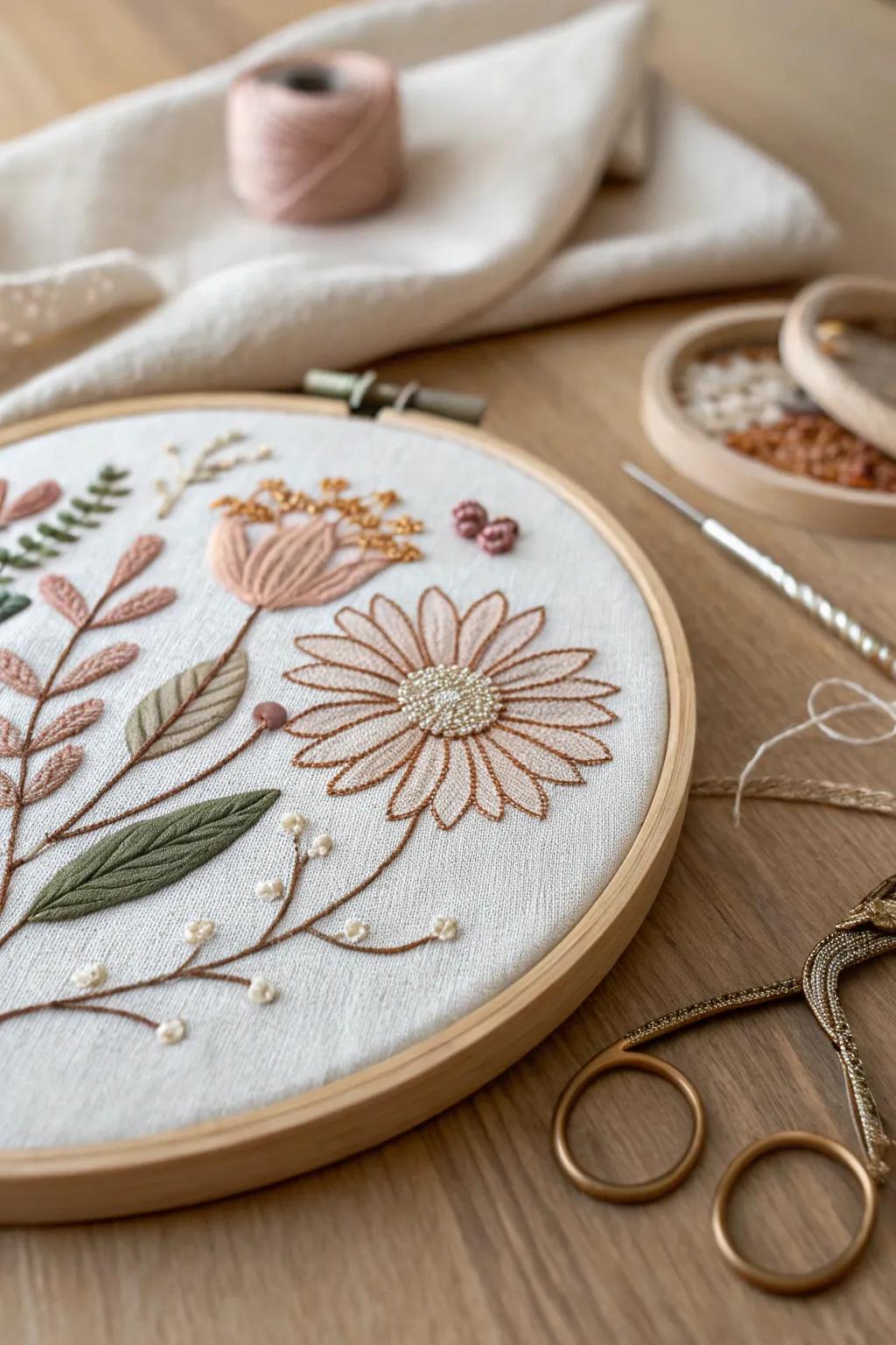 Craft your own masterpiece with the art of hand embroidery. 🌿✨