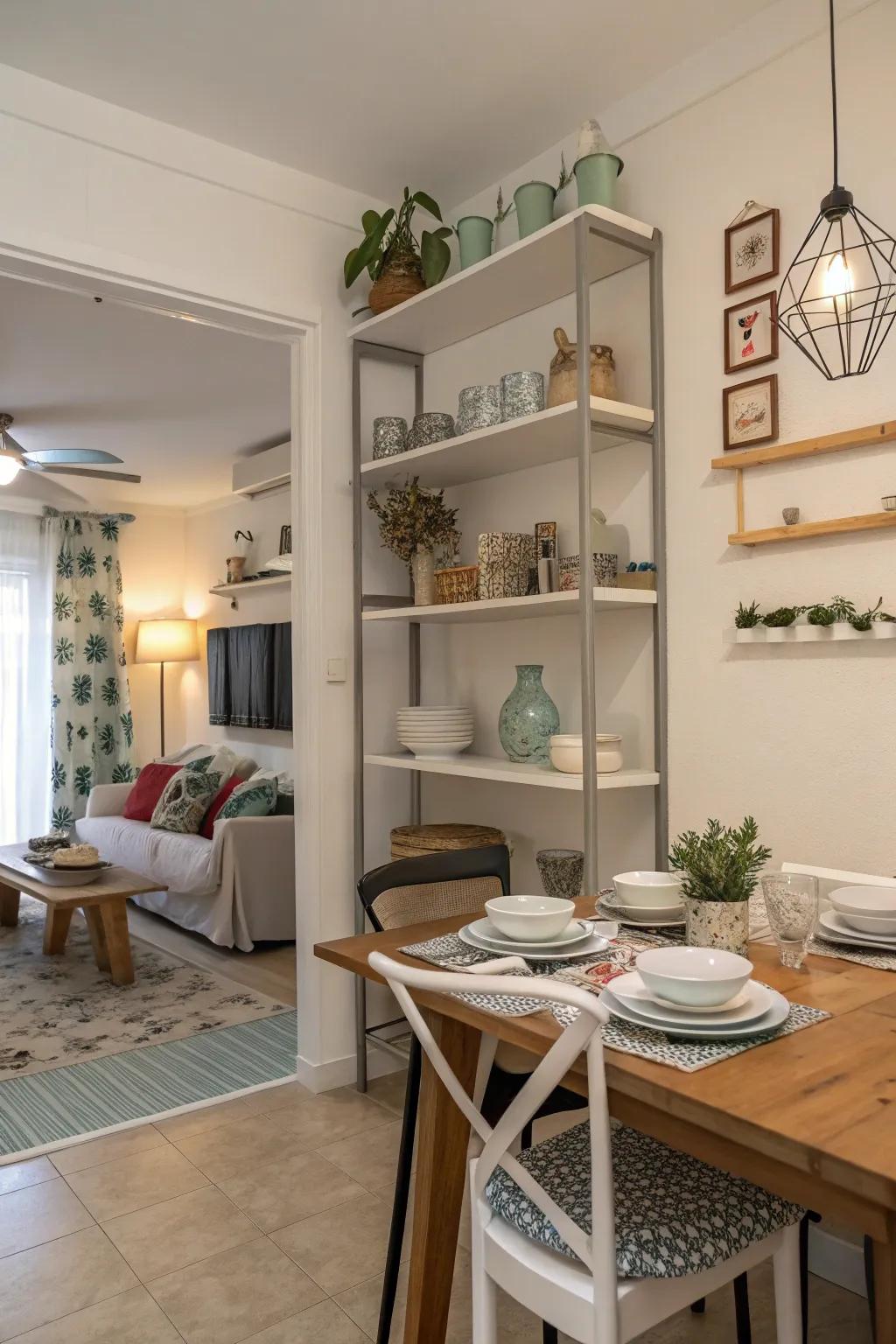 Vertical storage integrates functionality and style.