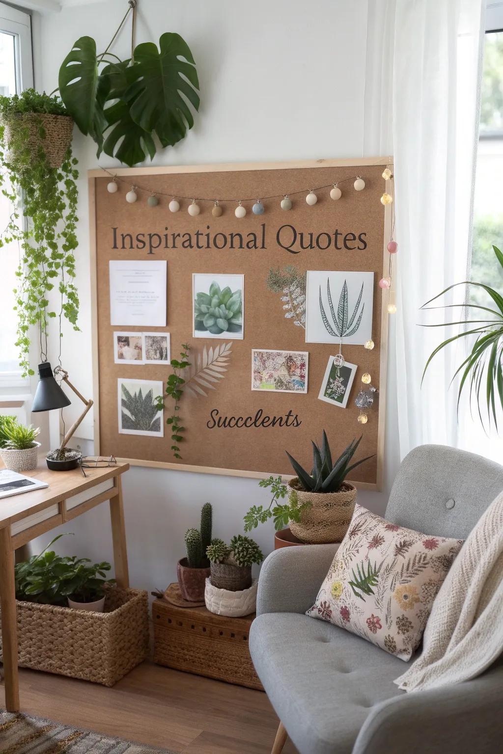 Motivation and beauty come together on this succulent board.