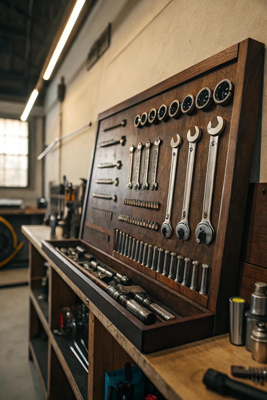 Elevate your workshop game with a shadow board that's as practical as it is stylish.