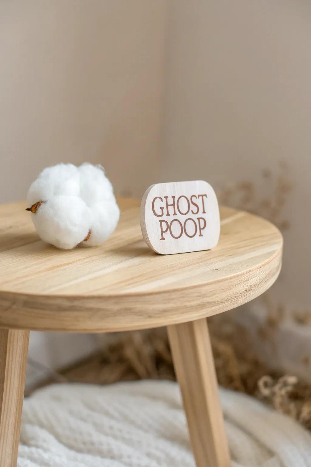 Discover the whimsical charm of 'Ghost Poop'—a touch of nature's humor wrapped in minimalist elegance.