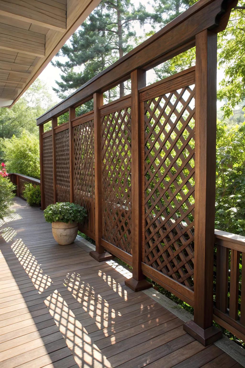 Elevate your outdoor space with the craftsmanship of vertical lattice panels.
