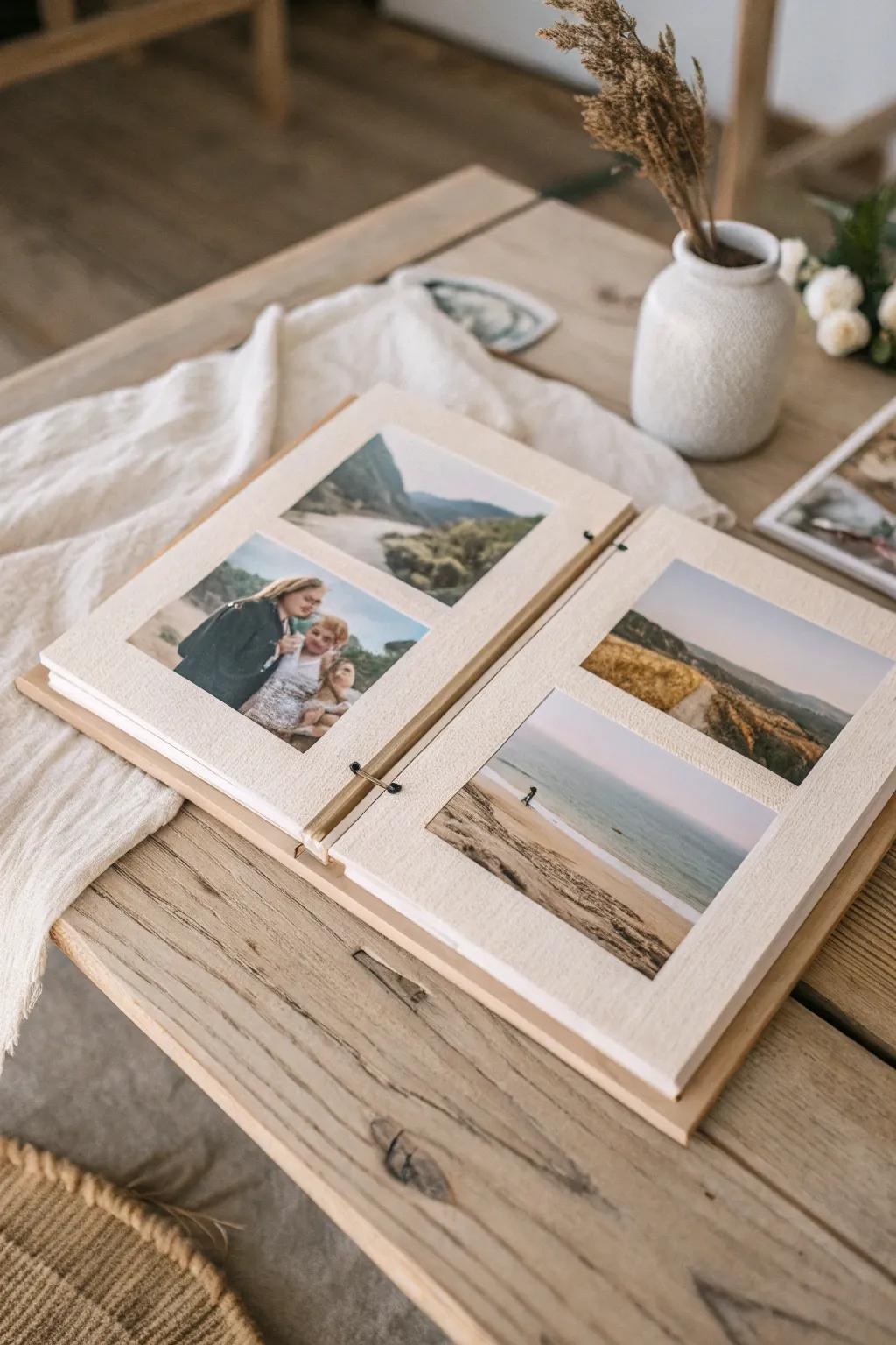 Celebrate your journey together with a personalized photo album, a timeless keepsake of shared memories.