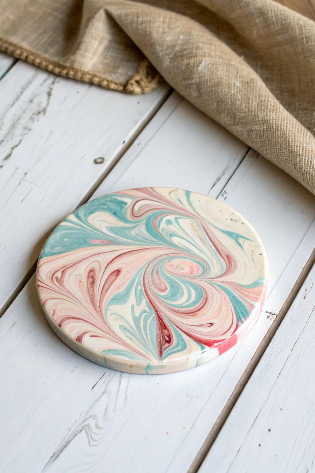Elevate your table setting with these DIY marbled coasters—where art meets function!
