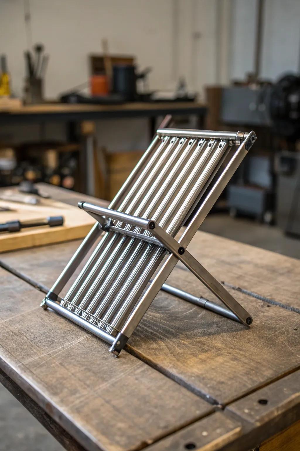 Discover the art of efficiency with this expertly crafted, compact welding stand—perfect for any workshop.