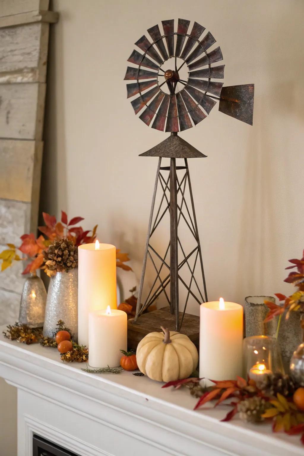 Create a warm and welcoming entryway with windmill decor.