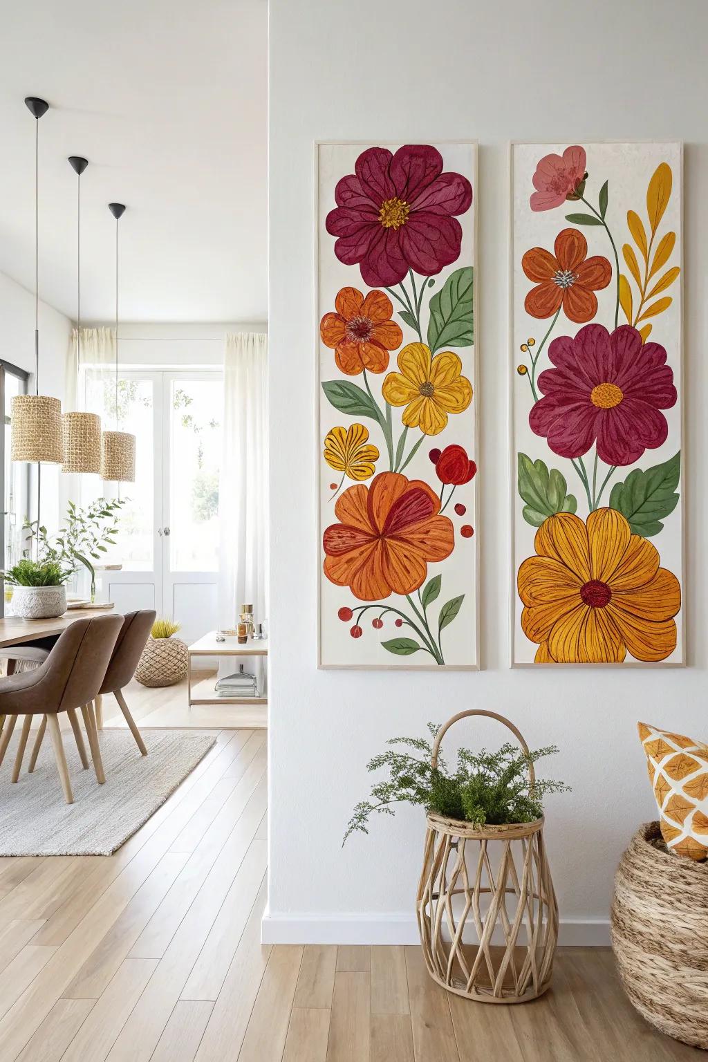 Transform your space into a blooming oasis with these vibrant floral canvas paintings.
