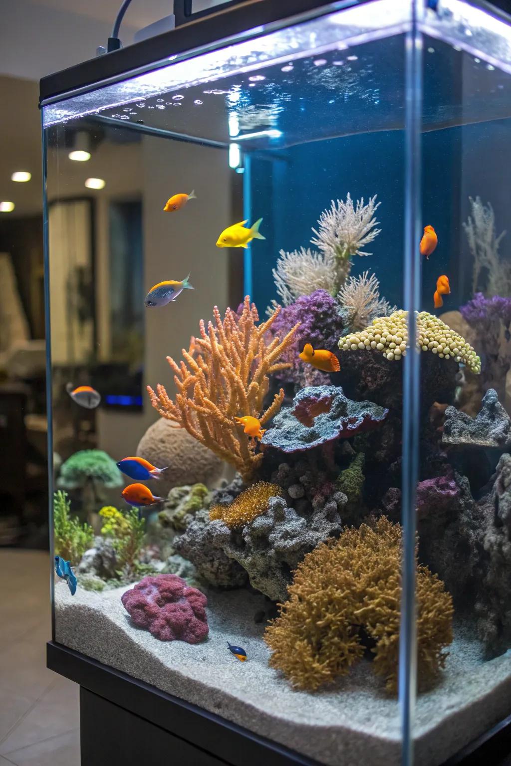 Artificial corals bring a splash of color and vibrancy to your tank.