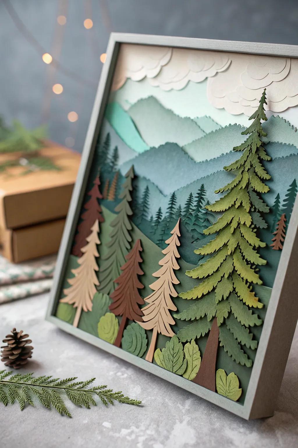 Whimsical Depth: Transform your space with the enchanting layers of a paper forest.