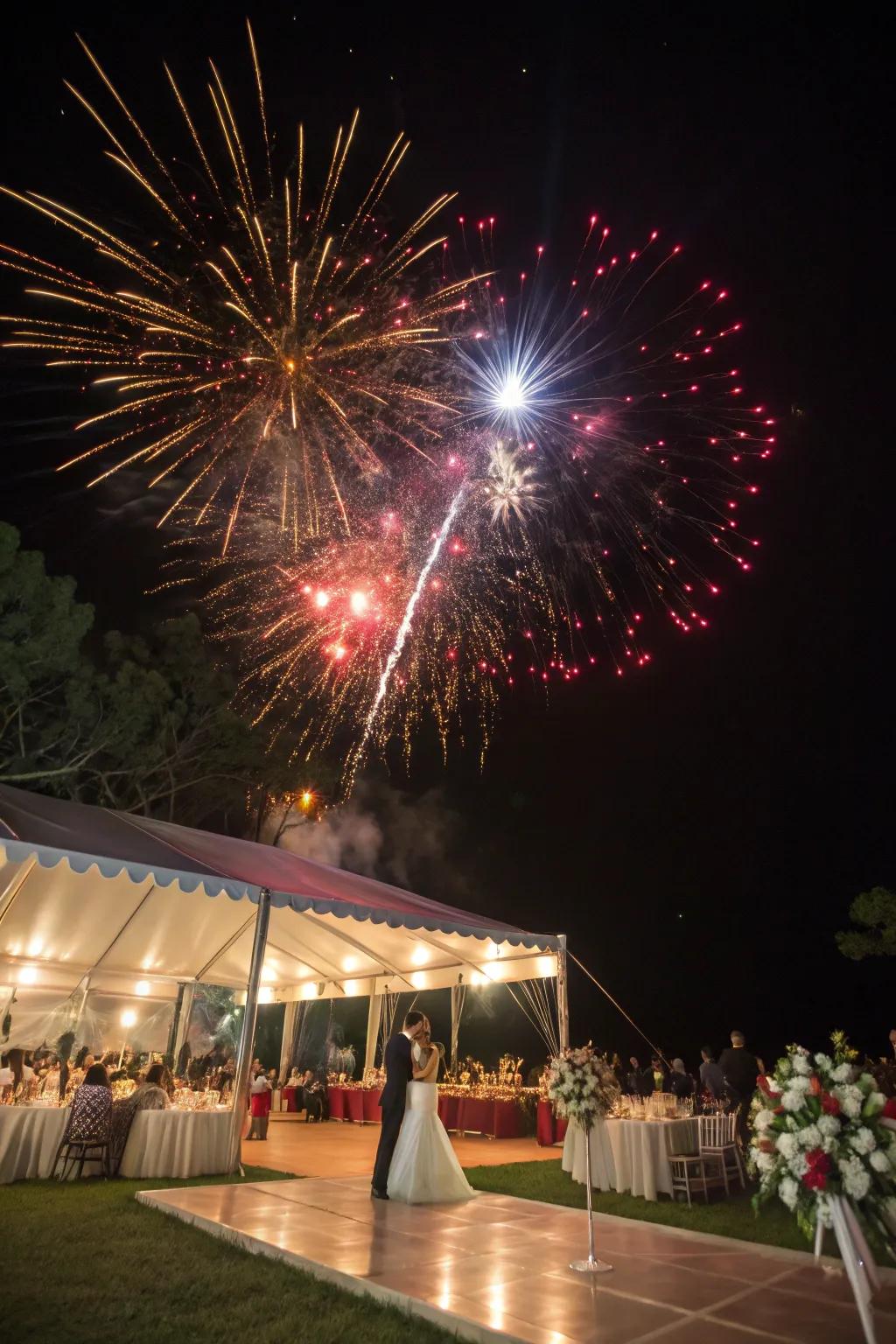 A spectacular fireworks display to cap off a memorable evening.