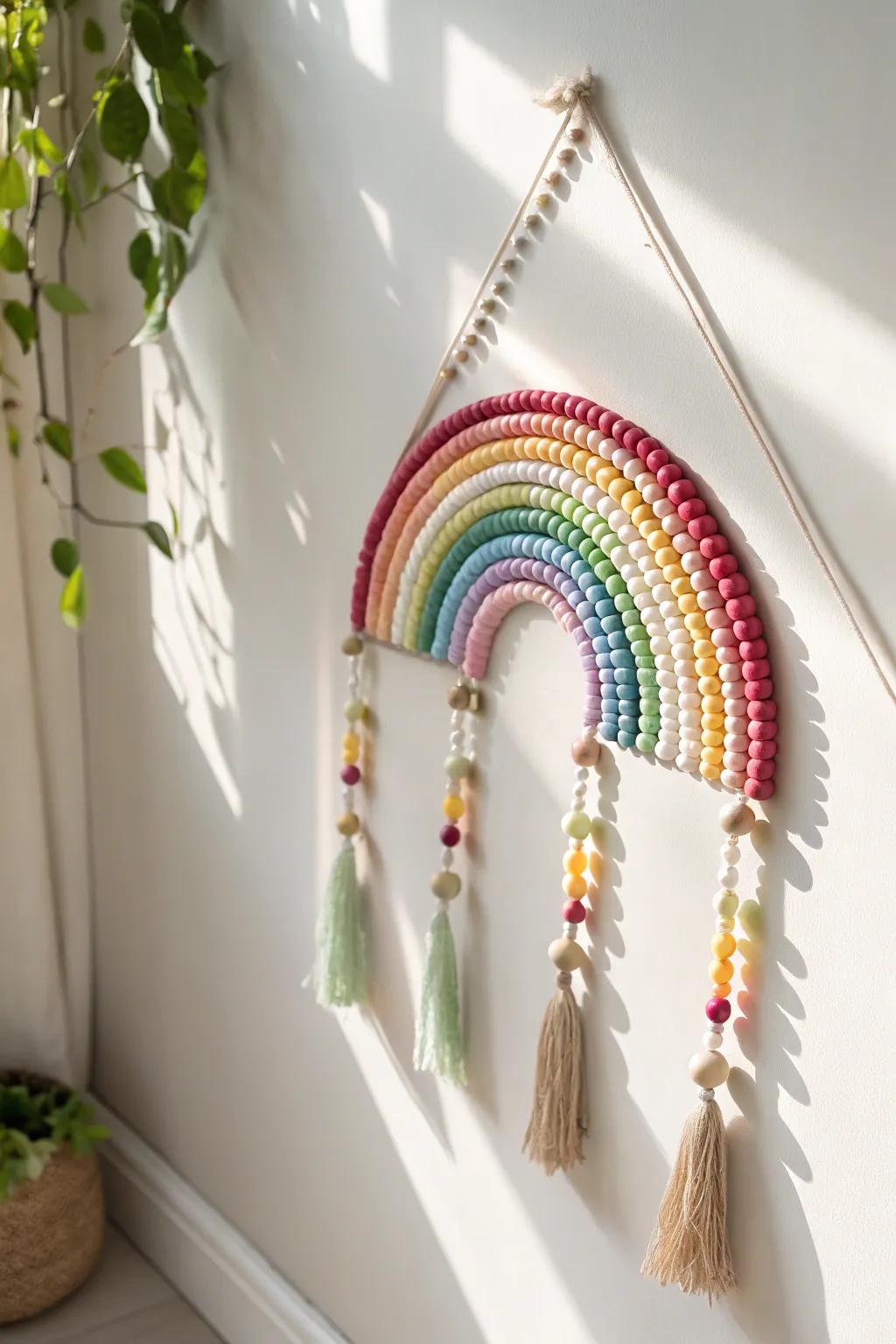 Add a splash of creativity and color to your space with this charming rainbow garland!