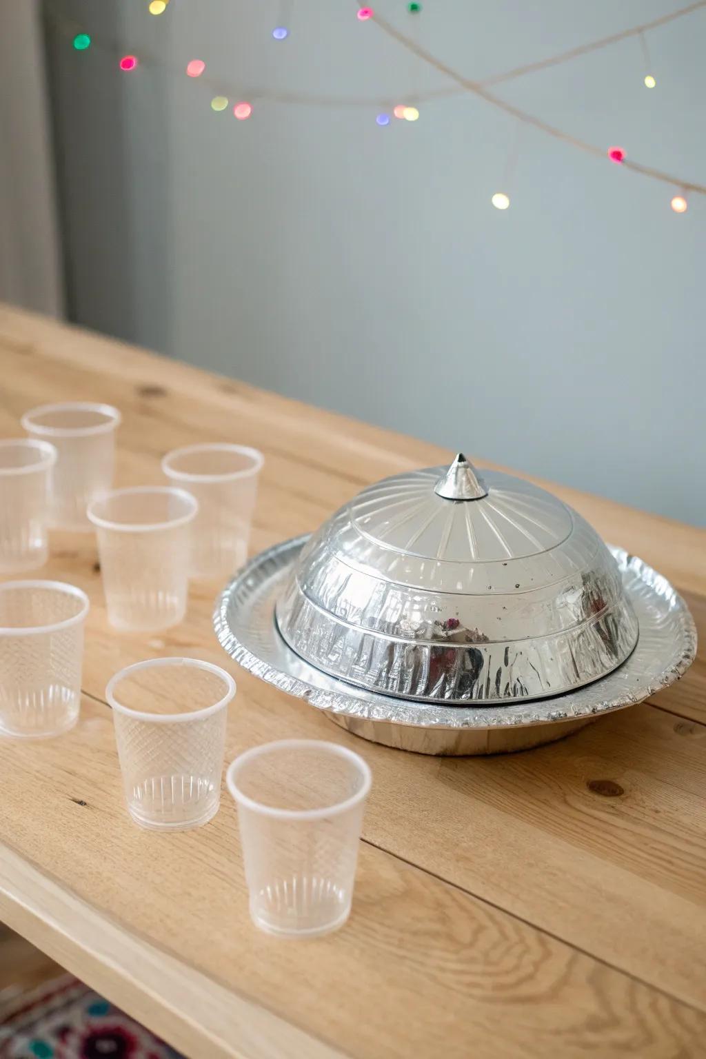 Crafted elegance: A foil UFO that sparks imagination and conversation.
