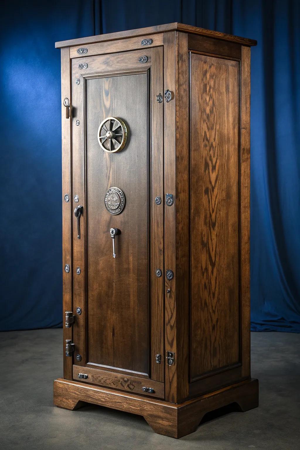 Masterfully crafted security: A lockable ammo cabinet that blends strength with style.
