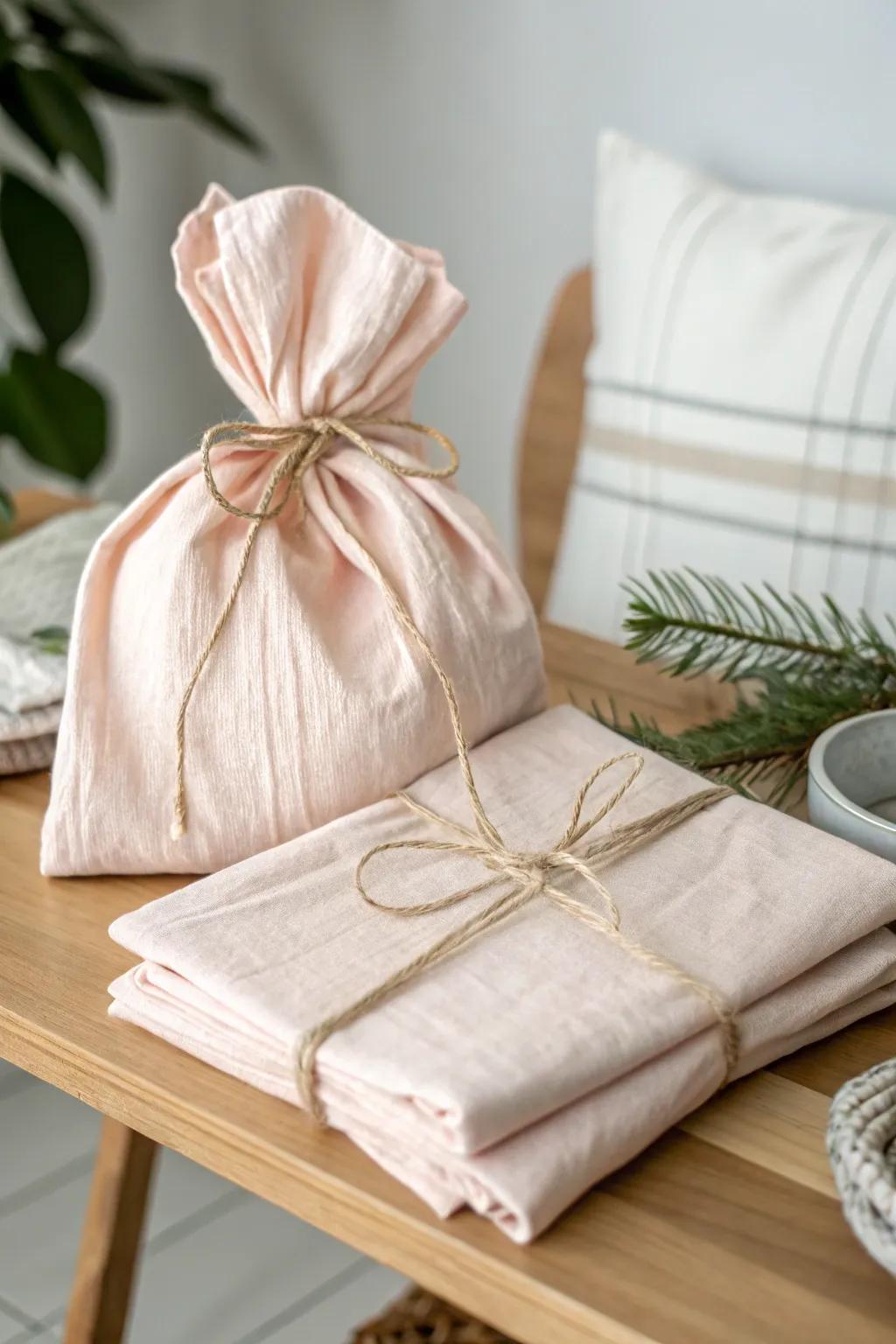 Elevate your gift-giving with a touch of elegance: a reusable fabric wrap that's both practical and beautiful.