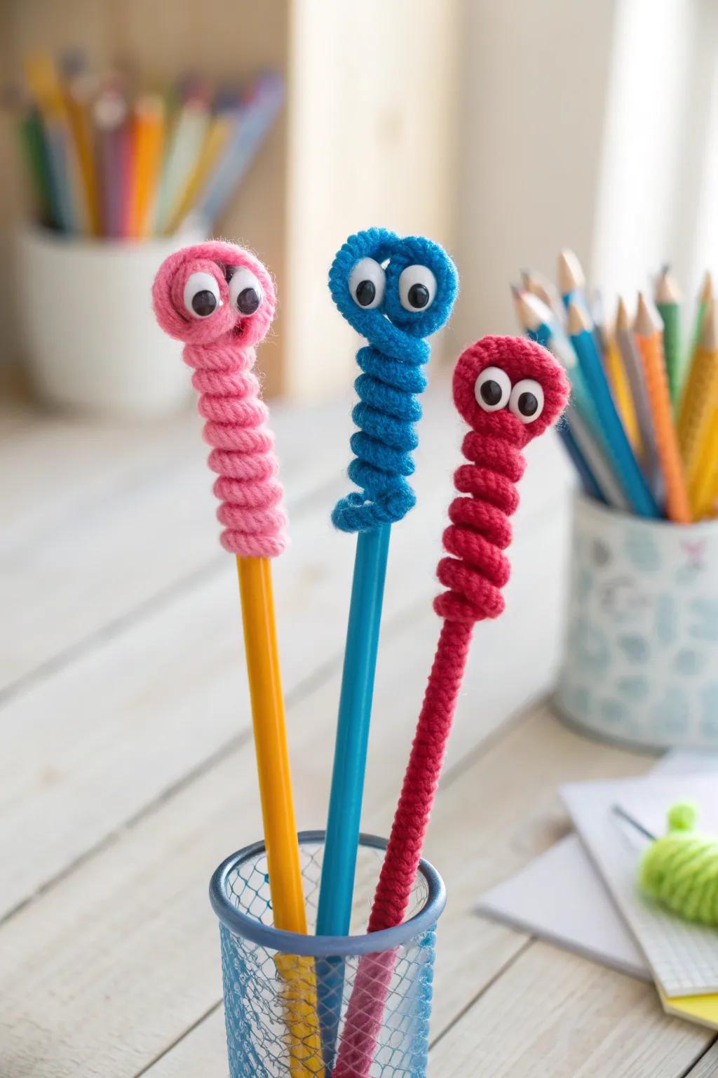 Add a splash of personality to your pencils with these charming handmade toppers!