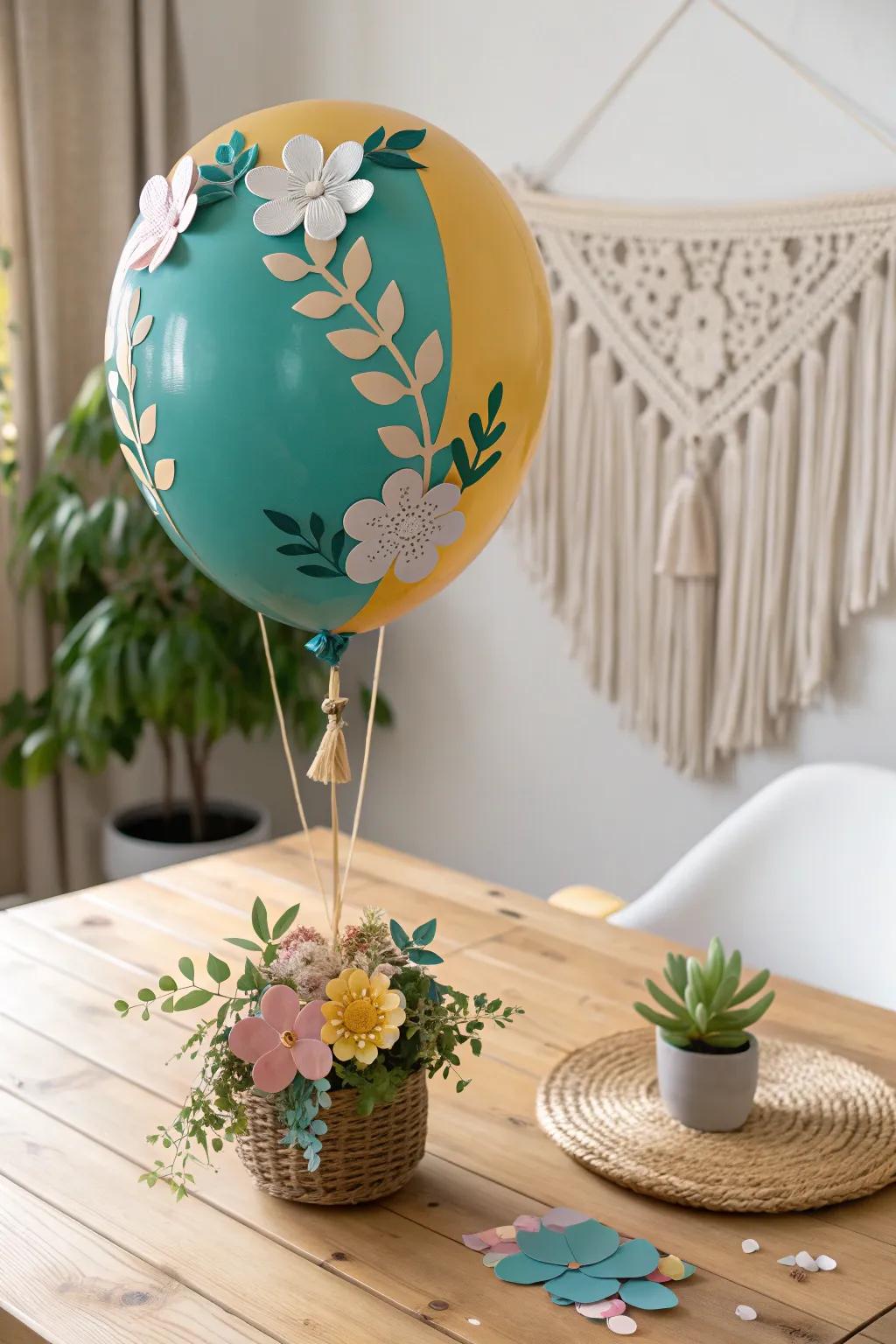 Elevate your gatherings with this stunning artistic balloon centerpiece, where minimalist elegance meets bold bohemian flair.