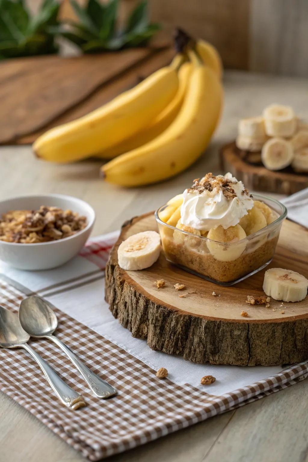 A rustic presentation that brings warmth to any dessert table.