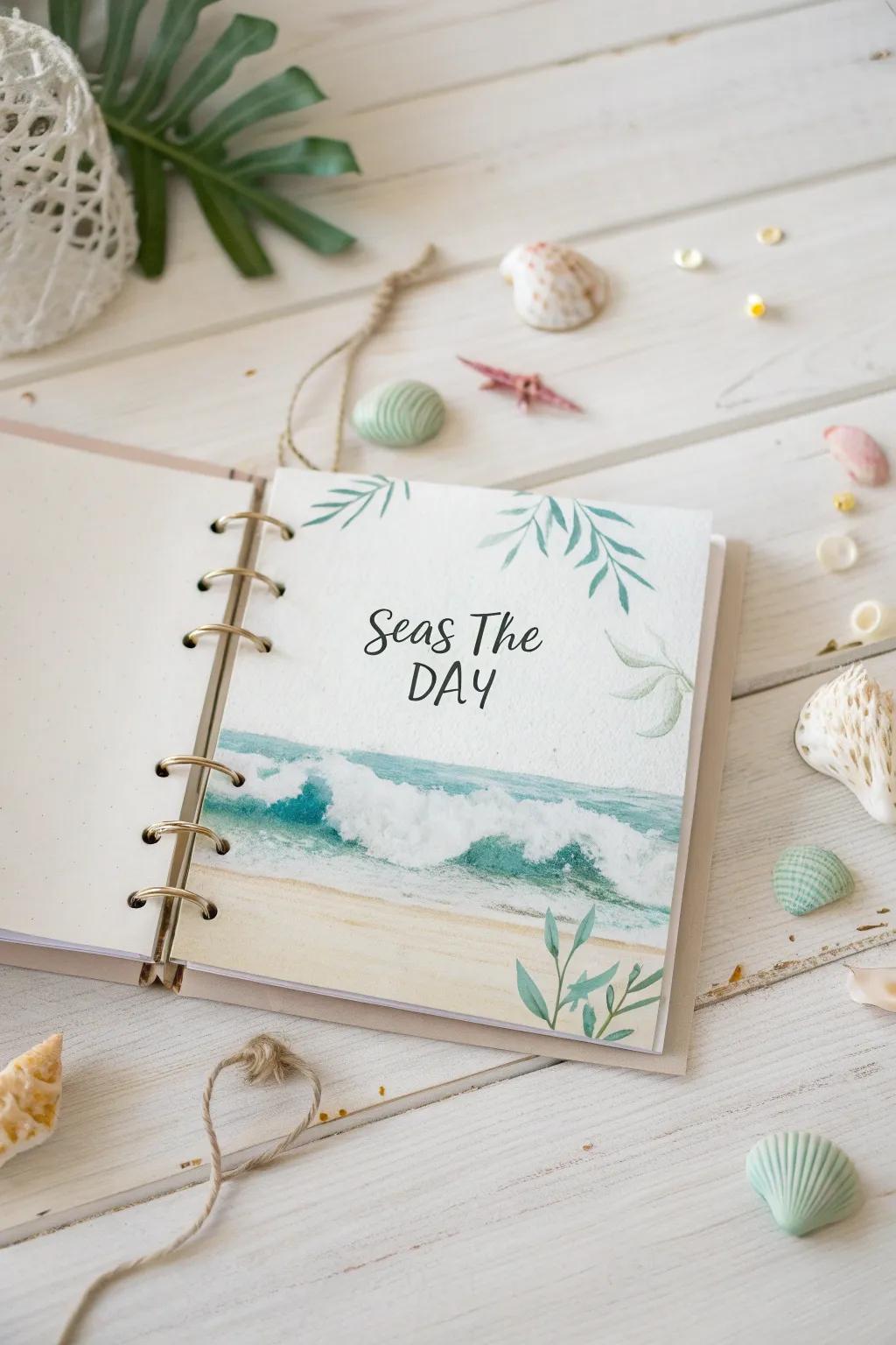 Capture the spirit of the sea with poetic beach quotes in your scrapbook.