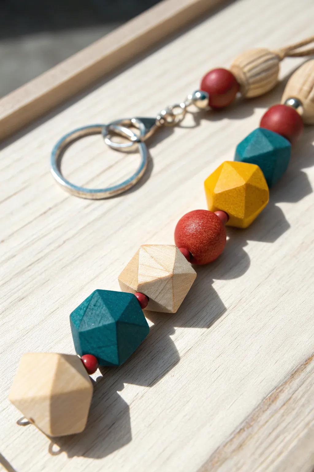 Unlock modern elegance with this geometric wonder keychain!