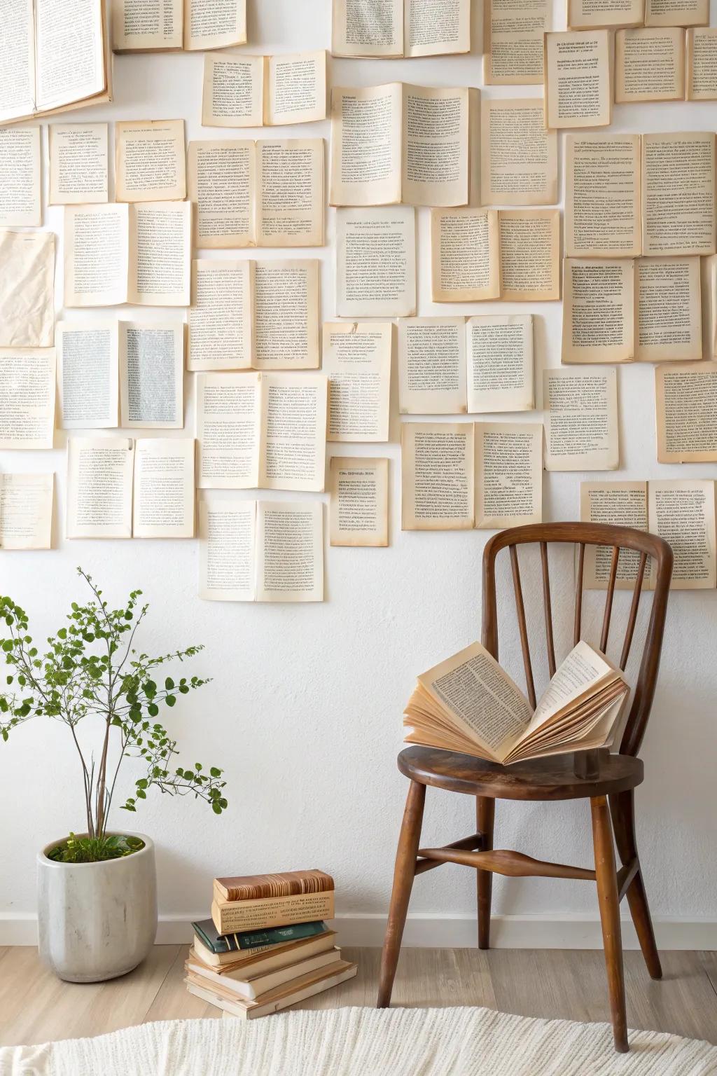 Transform your space with a touch of literary elegance. 🌿📖 #BookArt #ScandinavianBoho