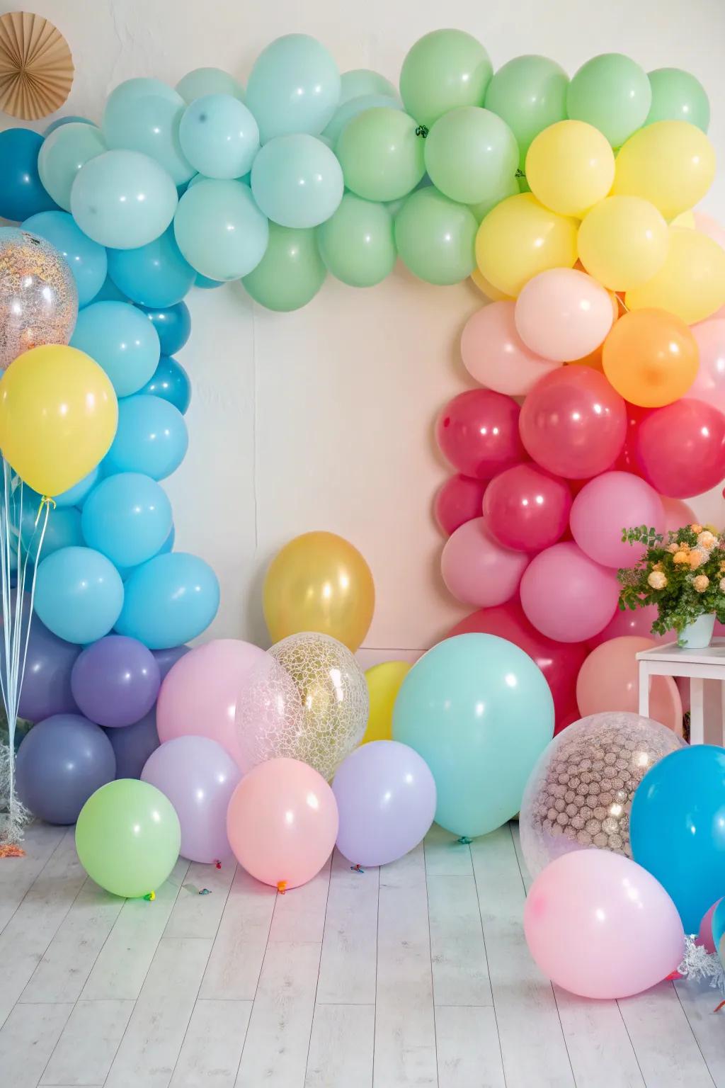 Festive balloon backdrop for a lively atmosphere