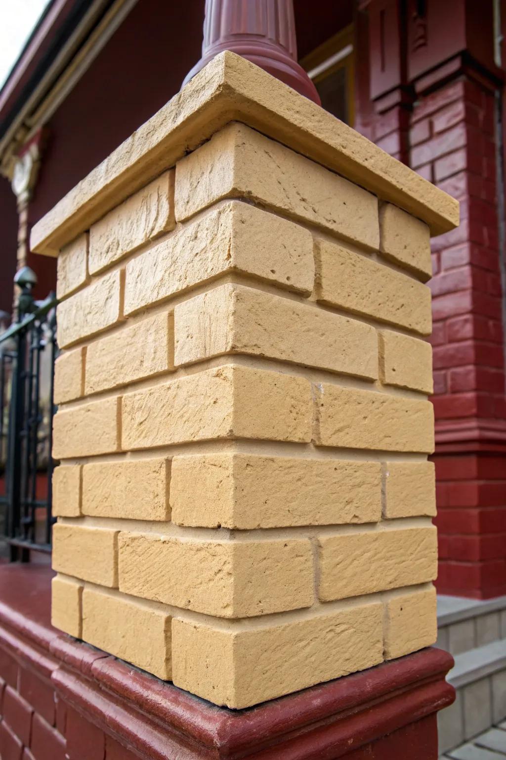Transform your space with the subtle warmth of a perfectly painted beige brick.