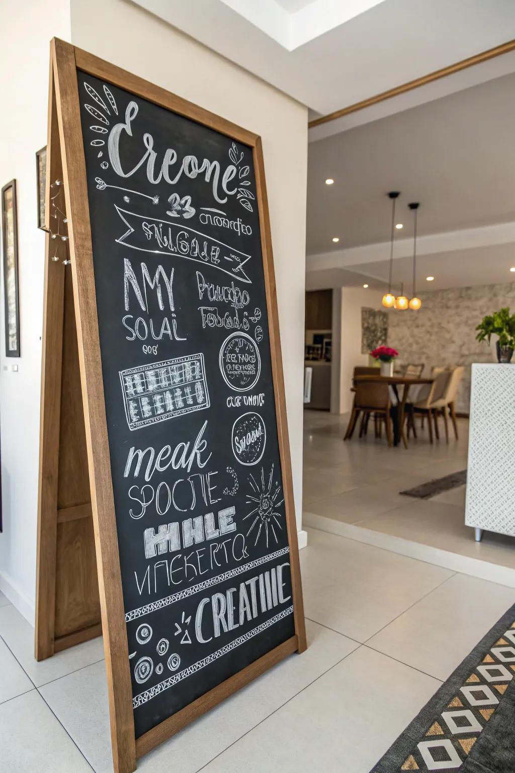 Creative typography turns a chalkboard into a captivating focal point.