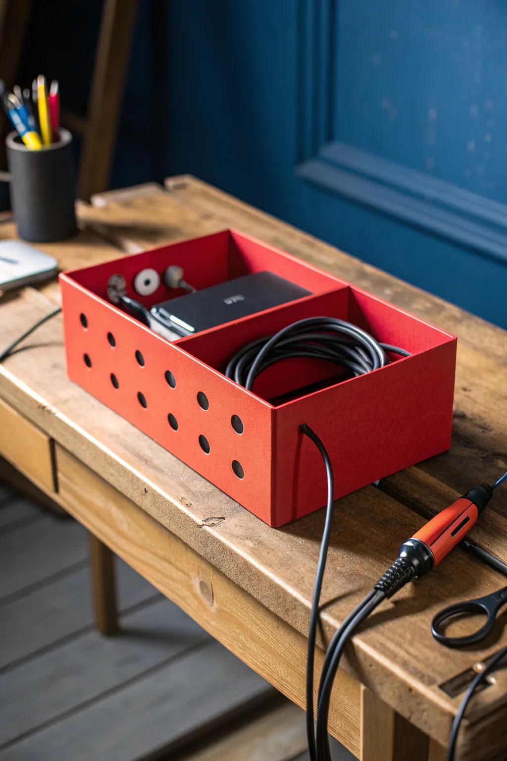Transform clutter into craftsmanship with a DIY cable management box!