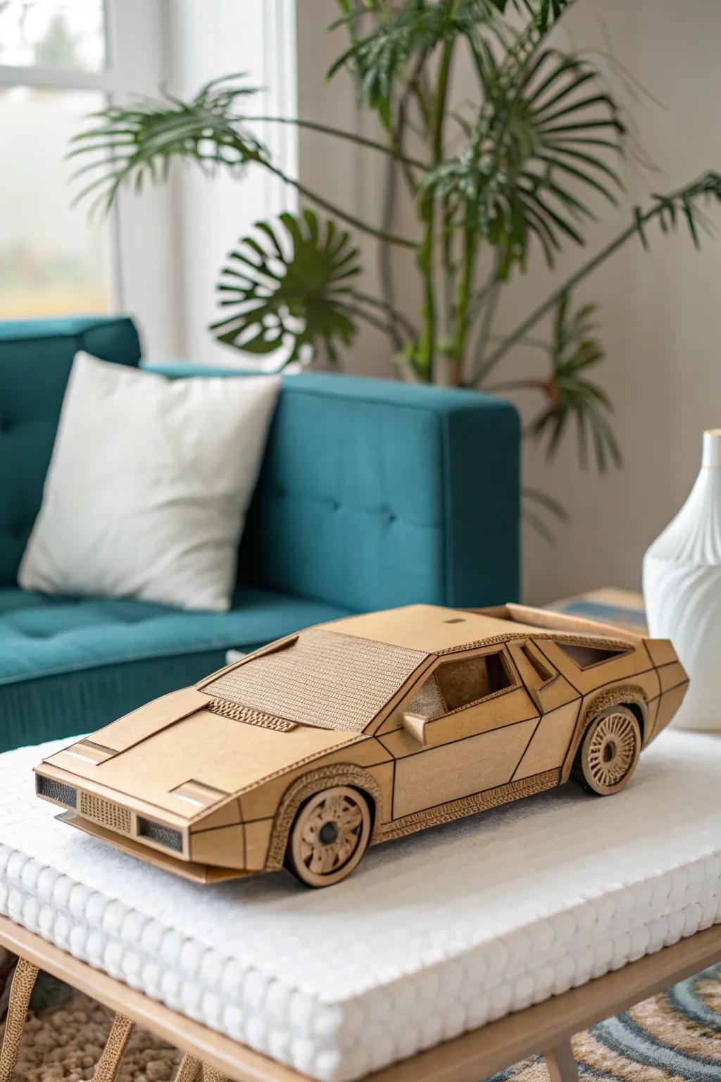 Unleash your creativity with a handcrafted cardboard car – where precision meets imagination.