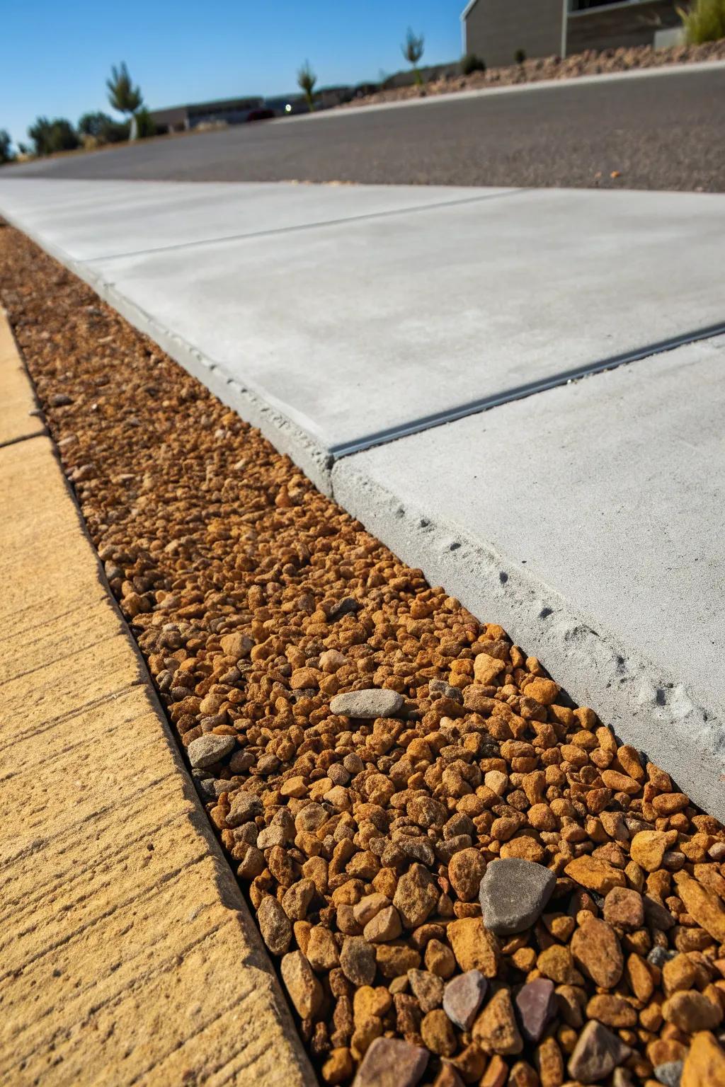 Elevate your driveway with the timeless appeal of gravel and concrete—where rustic charm meets modern craftsmanship.