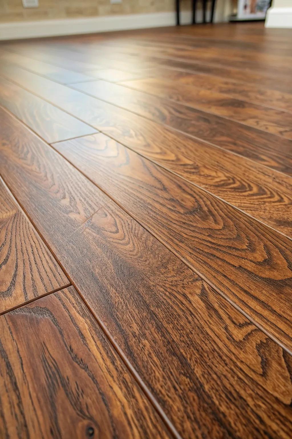 Experience the charm of wood with the practicality of laminate—luxurious style without the cost.