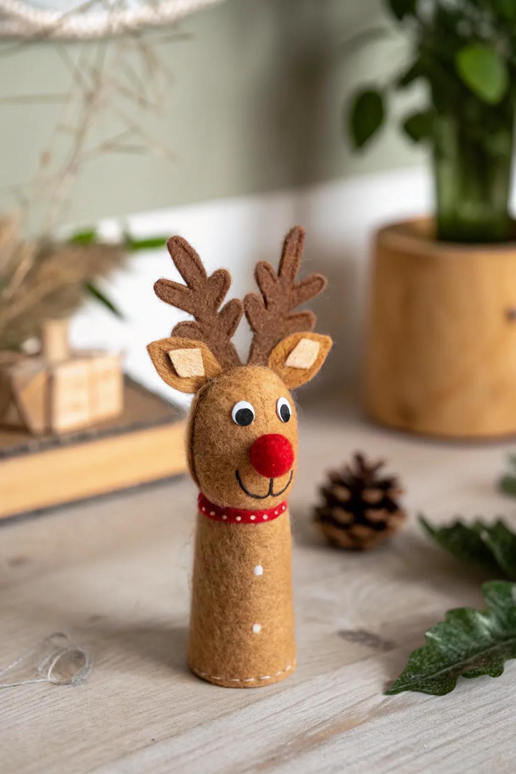 Craft your holiday magic with these adorable reindeer finger puppets!