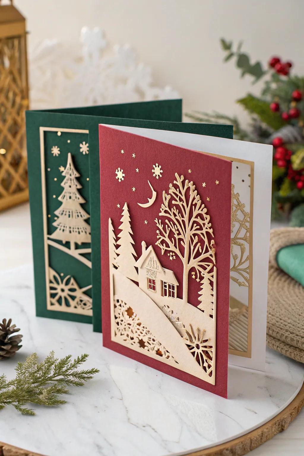 Add a touch of elegance to your holiday greetings with artful cut-out cards. 🎄✨ #CraftedWithLove #MinimalistHoliday