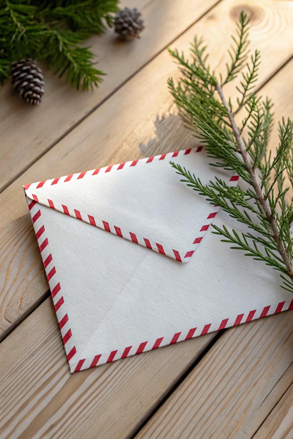 Add a playful twist to your holiday mail with candy cane stripes!