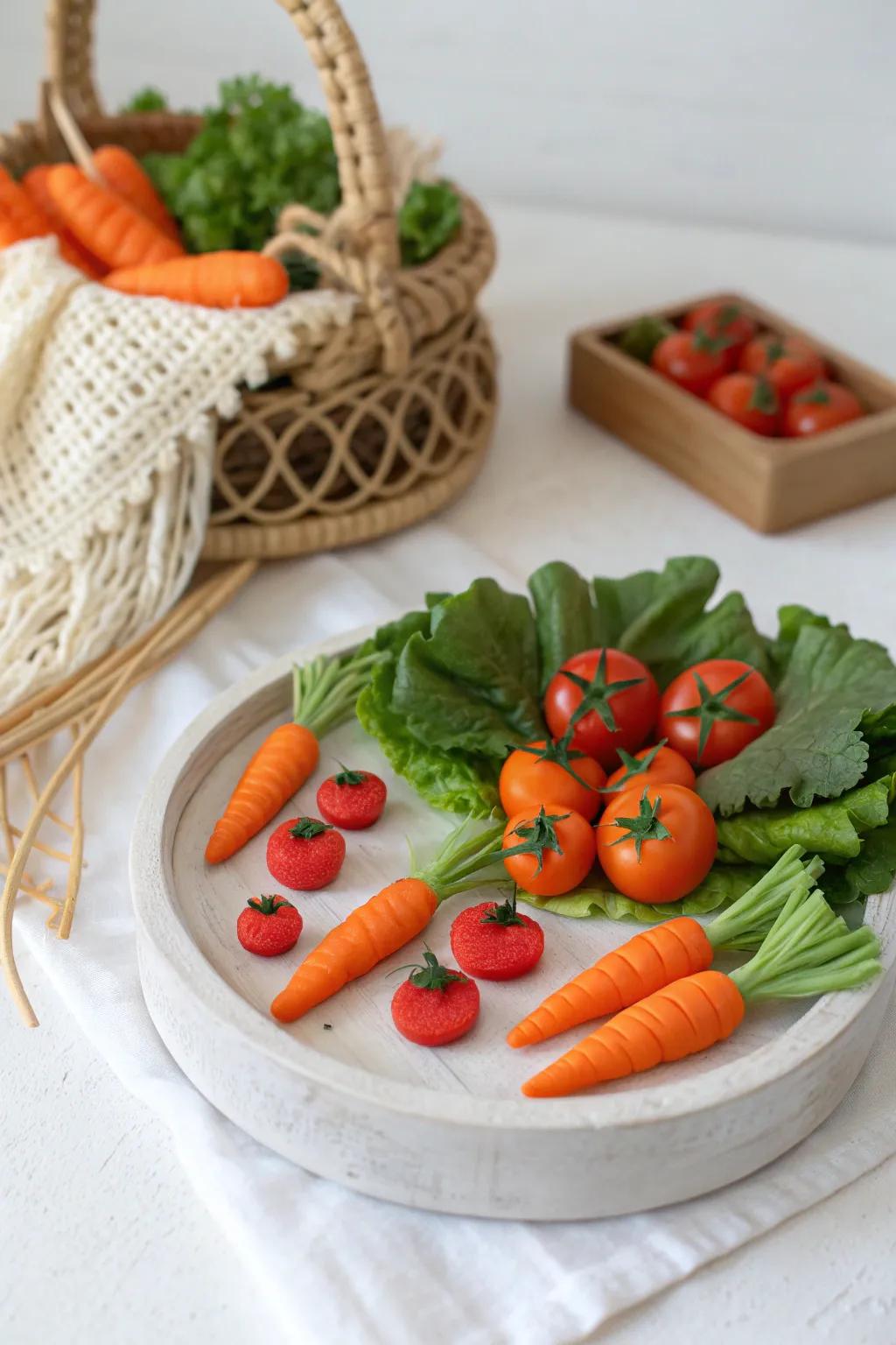 Bring playful charm to your child's kitchen with these handcrafted clay vegetables!