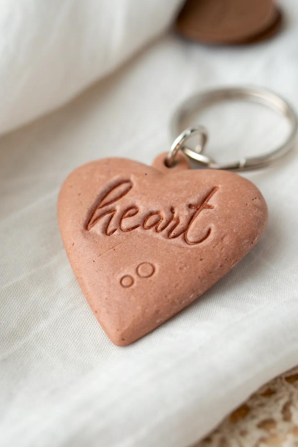 Cherish life's precious moments with handcrafted clay heart keychains—simple elegance meets personal touch.