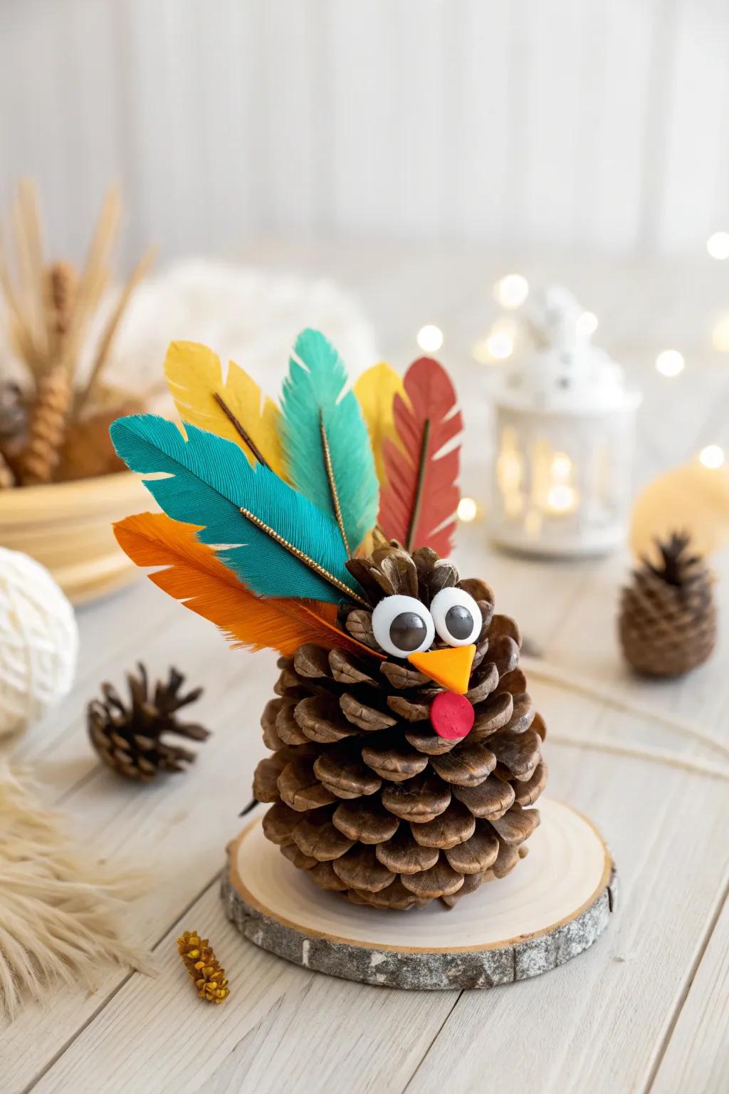 Meet your new Thanksgiving decor: charming pinecone turkeys that bring joy and a touch of playful elegance to your home.