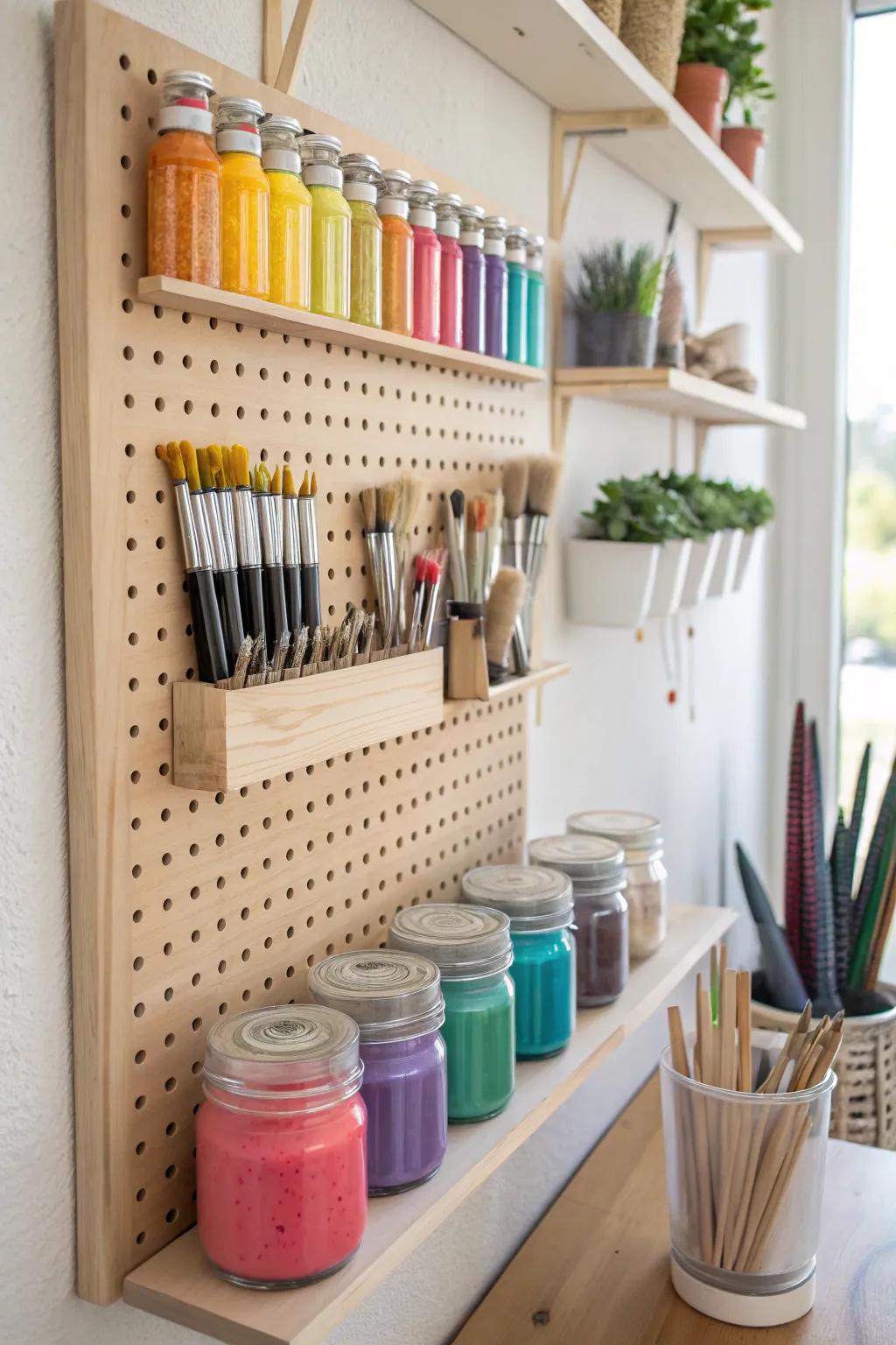 Transform your craft space with this chic DIY pegboard—where functionality meets minimalist elegance.