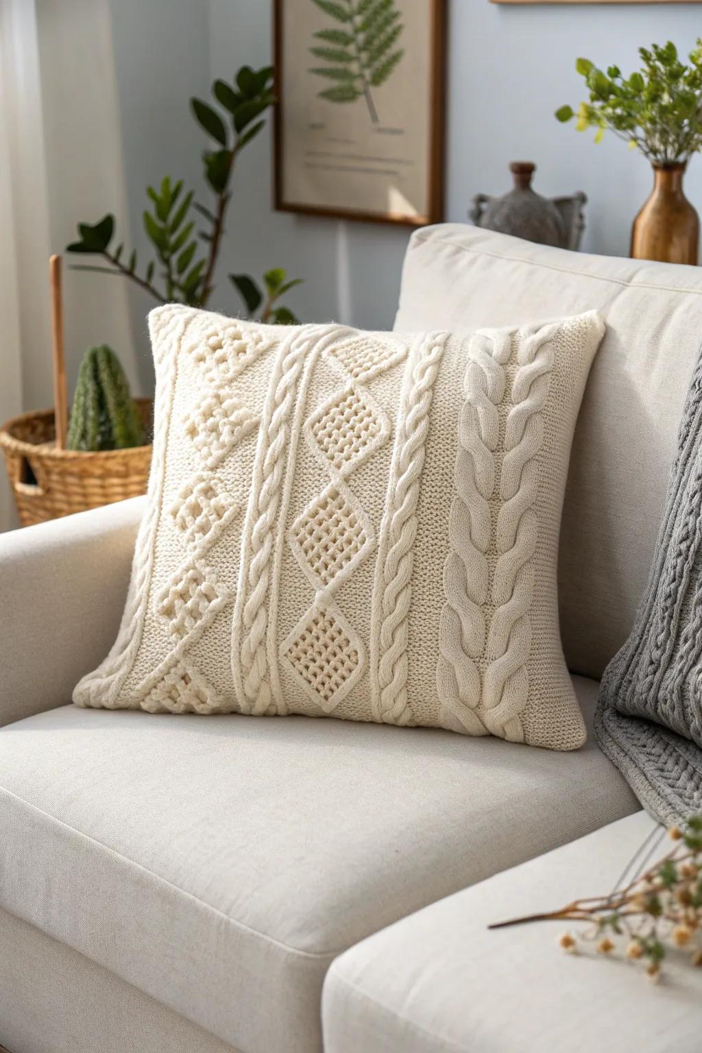 Transform your old sweaters into cozy treasures with this upcycled pillow project!