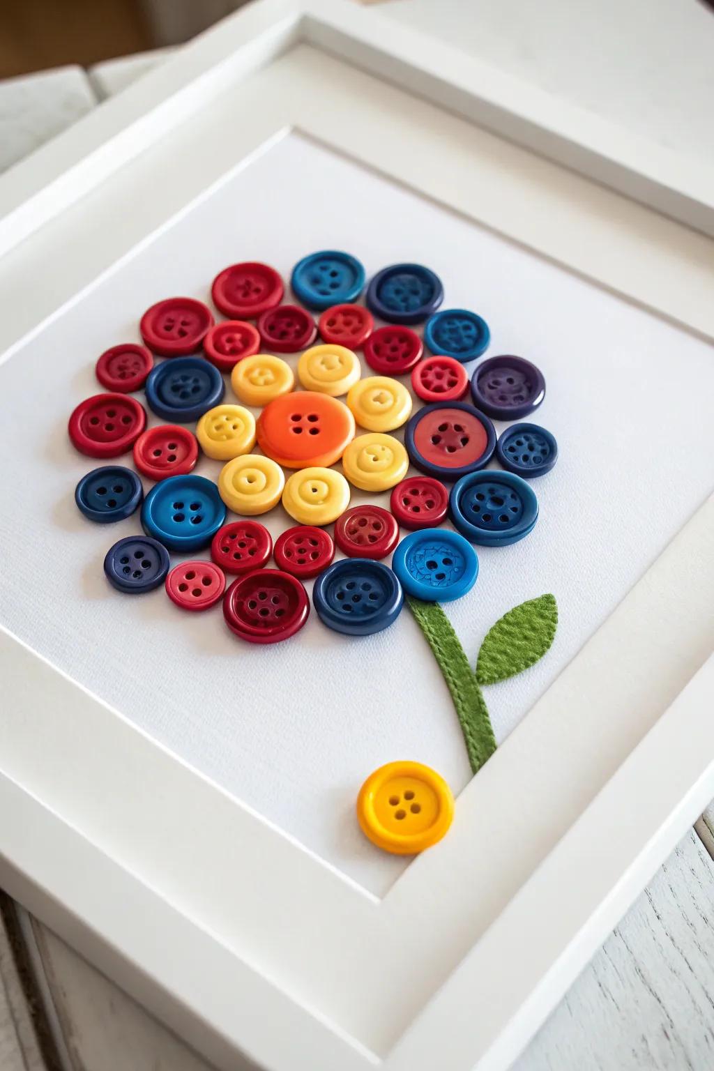 Unleash creativity with vibrant button art - where simplicity meets bold colors!