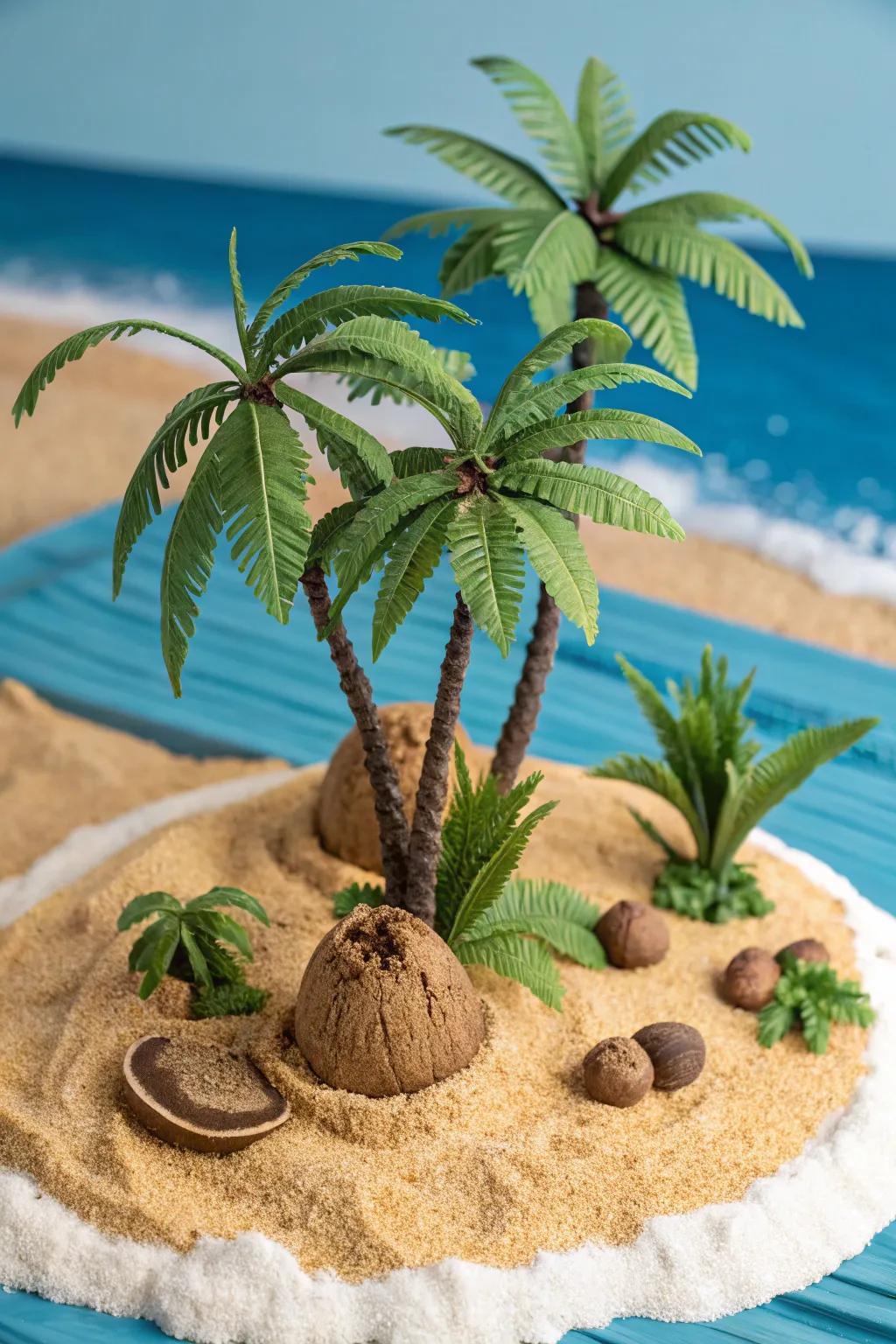 Craft your own slice of paradise with this palm tree island model!